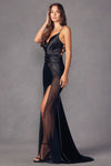 Load image into Gallery viewer, LA Merchandise LAT2417 Sheer Side Slit Prom Sexy Strappy Gown - - LA Merchandise