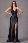 Load image into Gallery viewer, LA Merchandise LAT2417 Sheer Side Slit Prom Sexy Strappy Gown - BLACK - LA Merchandise