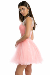 LA Merchandise LAT742 Sleeveless Demure Homecoming Cocktail Dress - - Formal Dress Shops