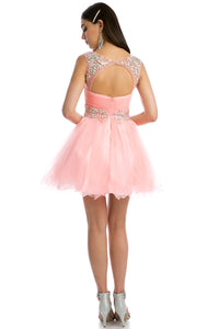 LA Merchandise LAT742 Sleeveless Demure Homecoming Cocktail Dress - - Formal Dress Shops