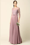 Load image into Gallery viewer, LA Merchandise LAV3227 Modest Lace Long Sleeve MOB Chiffon Gown - MAUVE - Dress LA Merchandise
