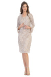 Load image into Gallery viewer, LA Merchandise LAV3347 2-Piece Knee Length MOB Lace Dress - SAND - Dress LA Merchandise