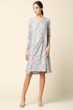 Load image into Gallery viewer, LA Merchandise LAV3365 Short 2-PC Lace Mother of Bride Dress &amp; Jacket - SILVER - Dress LA Merchandise
