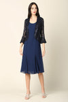 Load image into Gallery viewer, LA Merchandise LAV3385 2 Piece Sequin Short MOB Jacket Dress - NAVY - Dress LAV