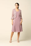 Load image into Gallery viewer, LA Merchandise LAV3385 2 Piece Sequin Short MOB Jacket Dress - MAUVE - Dress LAV