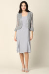 Load image into Gallery viewer, LA Merchandise LAV3385 2 Piece Sequin Short MOB Jacket Dress - SILVER - Dress LAV