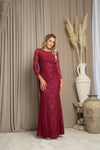 Load image into Gallery viewer, LA Merchandise LAV3397 Ruched Detail Formal Evening Dress - BURGUNDY - Dress LAV