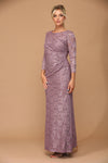 Load image into Gallery viewer, LA Merchandise LAV3397 Ruched Detail Formal Evening Dress - MAUVE - Dress LAV