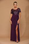 Load image into Gallery viewer, LA Merchandise LAV3439 Long Stretchy Mother of Bride Formal Dress - PLUM - Dress LA Merchandise