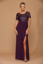 Load image into Gallery viewer, LA Merchandise LAV3439 Long Stretchy Mother of Bride Formal Dress - PLUM - Dress LA Merchandise
