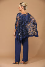 Load image into Gallery viewer, LA Merchandise LAV3443 Formal Pant Set W/ Sequin Cape Overlay - - Dress LA Merchandise