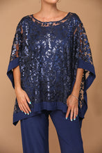 Load image into Gallery viewer, LA Merchandise LAV3443 Formal Pant Set W/ Sequin Cape Overlay - - Dress LA Merchandise