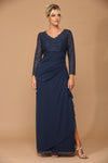 Load image into Gallery viewer, LA Merchandise LAV3451 Mother of the Bride Lace Long Gown - NAVY - Dress LAV