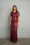 Load image into Gallery viewer, LA Merchandise LAV3456 Short Sleeve Mother of the Bride Sequin Gown - - Dress LA Merchandise