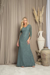 Load image into Gallery viewer, LA Merchandise LAV3471 Lace V-Neck MOB Dress W/ Cowl Back - DARK SAGE - Dress LA Merchandise