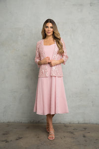 LA Merchandise LAV3489 2 Piece Short Mother of the Bride Jacket Dress - - Dress LA Merchandise
