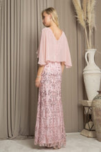 Load image into Gallery viewer, LA Merchandise LAV5255 Cape Overlay Embellished MOB Evening Gown - - Dress LA Merchandise