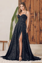 Load image into Gallery viewer, LA Merchandise LAXA1241 A-line Corset Bone Sequins Pageant Gown - BLACK - LA Merchandise
