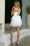 Load image into Gallery viewer, LA Merchandise LAXR757 Spaghetti Straps Feathers Corset Prom Dress - - LA Merchandise