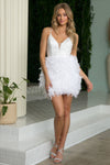 Load image into Gallery viewer, LA Merchandise LAXR757 Spaghetti Straps Feathers Corset Prom Dress - WHITE - LA Merchandise