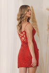 Load image into Gallery viewer, LA Merchandise LAXT793 Spaghetti Straps Glitter Homecoming Dress - - LA Merchandise