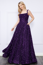 Load image into Gallery viewer, LA Merchandise LAY9106 Sequin Zipper closure A-line Pageant Gown - PURPLE - LA Merchandise