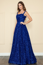 Load image into Gallery viewer, LA Merchandise LAY9106 Sequin Zipper closure A-line Pageant Gown - ROYAL BLUE - LA Merchandise