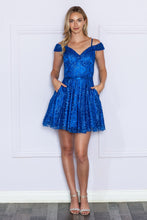 Load image into Gallery viewer, LA Merchandise LAY9198 A-line Short Birthday Party Dress - ROYAL BLUE - LA Merchandise