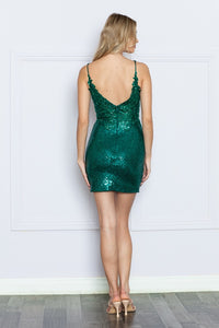 LA Merchandise LAY9226 Spaghetti Straps Sequin V-neck Prom Dress - - LA Merchandise