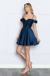 Load image into Gallery viewer, LA Merchandise LAY9238 Cold Shoulder Embellished Cocktail Dress - - LA Merchandise