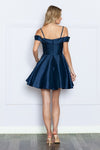 Load image into Gallery viewer, LA Merchandise LAY9238 Cold Shoulder Embellished Cocktail Dress - - LA Merchandise