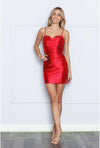 Load image into Gallery viewer, LA Merchandise LAY9246 Spaghetti Straps Ruched Party Fitted Dress - RED - LA Merchandise