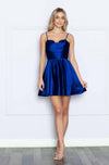 Load image into Gallery viewer, LA Merchandise LAY9248 Spaghetti Straps Ruched A-line Cocktail Dress - NAVY BLUE - LA Merchandise