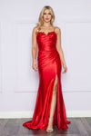Load image into Gallery viewer, LA Merchandise LAY9254 Ruched Bodice Spaghetti Straps Prom Gown - RED - LA Merchandise