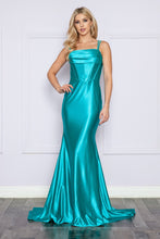 Load image into Gallery viewer, LA Merchandise LAY9258 Corset Bone Prom Dual Straps Stretch Prom Dress - JADE TURQUOISE - LA Merchandise