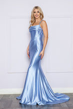 Load image into Gallery viewer, LA Merchandise LAY9258 Corset Bone Prom Dual Straps Stretch Prom Dress - LIGHT BLUE - LA Merchandise