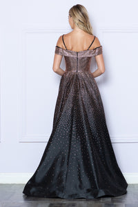 LA Merchandise LAY9278 Cold Shoulder A-line Prom Classy Evening Dress - - LA Merchandise