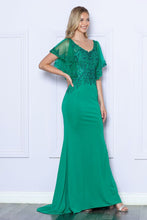 Load image into Gallery viewer, LA Merchandise LAY9318 Embroidered V Neck Long Formal Dress - - LA Merchandise
