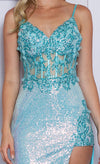Load image into Gallery viewer, LA Merchandise LAY9340 Sheer Bodice Embellishment Sequins Formal Gown - - LAY