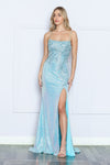 Load image into Gallery viewer, LA Merchandise LAY9344 Cut Out Back Sequins Slit Prom Formal Dress - AQUA BLUE - LA Merchandise