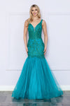 Load image into Gallery viewer, LA Merchandise LAY9388 Sleeveless Formal Mermaid Glitter Pageant Gown - TEAL - LAY