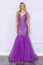 Load image into Gallery viewer, LA Merchandise LAY9388 Sleeveless Formal Mermaid Glitter Pageant Gown - PURPLE - LA Merchandise