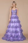 Load image into Gallery viewer, LA Merchandise LAY9402 Spaghetti Strap Corset Bodice Ruffle Gala Ball Gown - LAVENDER - LA Merchandise