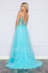 Load image into Gallery viewer, LA Merchandise LAY9408 Spaghetti Strap Mesh Ruffle Military Ball Gown - - LA Merchandise