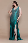 Load image into Gallery viewer, La Merchandise LAYW1130 Long Mermaid Plus Size Formal Corset Prom Gown - EMERALD GREEN - LAY