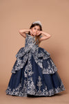 Load image into Gallery viewer, LA Merchandise LAZWB102 Embroidered Off Shoulder Mini Quince Dress - NAVY SILVER - LA Merchnadise