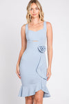 Load image into Gallery viewer, LA Merchandise LN3043 Sleeveless Fitted Hoco Knee Length Dress - POWDER BLUE - LA Merchandise
