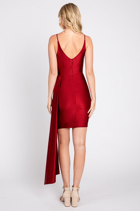 LA Merchandise LN3057 Simple V-Neck Wrap Short Bridesmaids Dress - - LA Merchandise