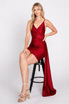 Load image into Gallery viewer, LA Merchandise LN3057 Simple V-Neck Wrap Short Bridesmaids Dress - - LA Merchandise