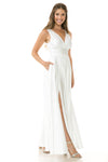 Load image into Gallery viewer, LA Merchandise LN5232B Simple Ivory Empire Waist Long Bridal Dress - IVORY - Dress LA Merchandise